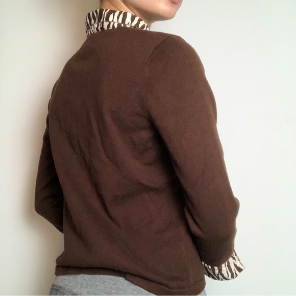 Brown Longsleeve Polo with Zebra Accents! - Picture 2 of 5